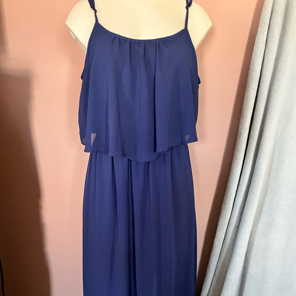 Tank top maxi dress w/ sheer overlay!